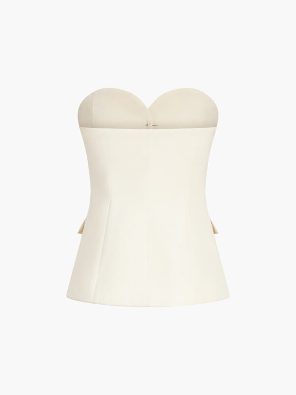 Solid Tube Top With Wide Leg Pants Set - Image 5
