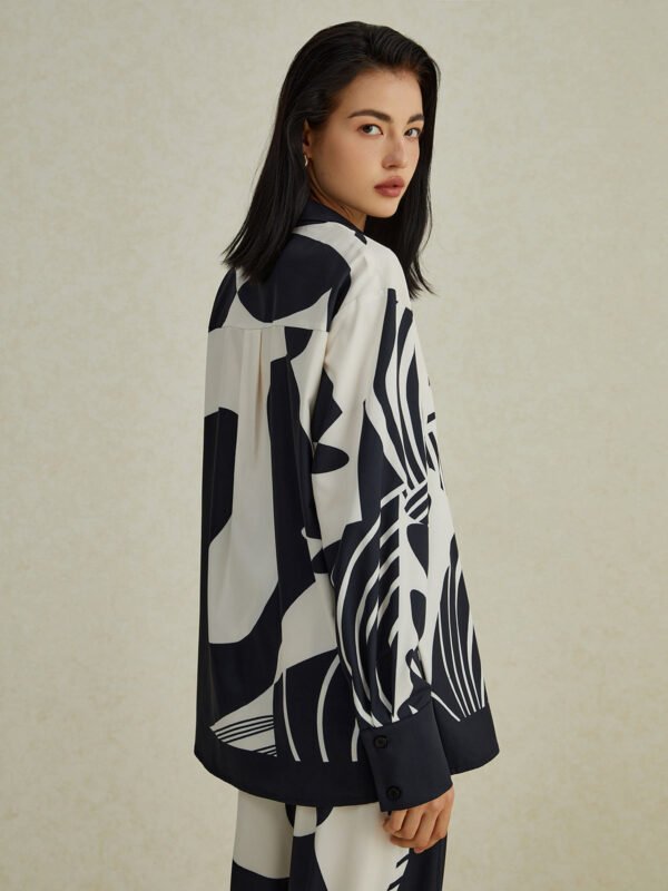 Irregular Print Wide Leg Pants Set - Image 3