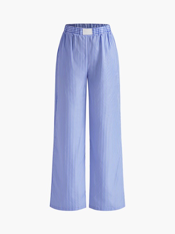Casual Striped Wide Leg Pants - Image 6