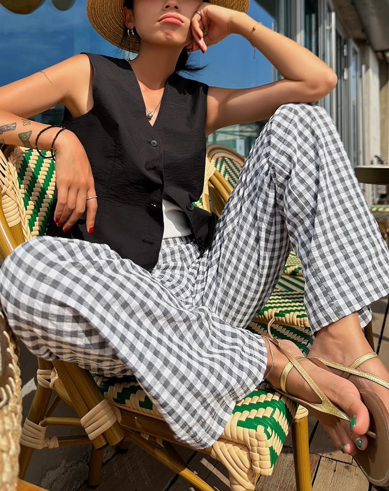 Casual Plaid Wide Leg Pants - Image 5