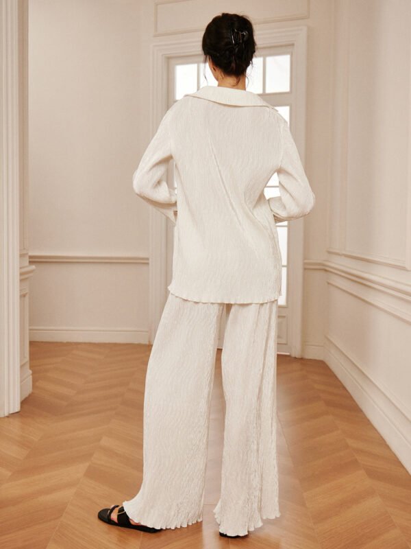 Minimalist  Plisse Wide Leg Pants - Image 5