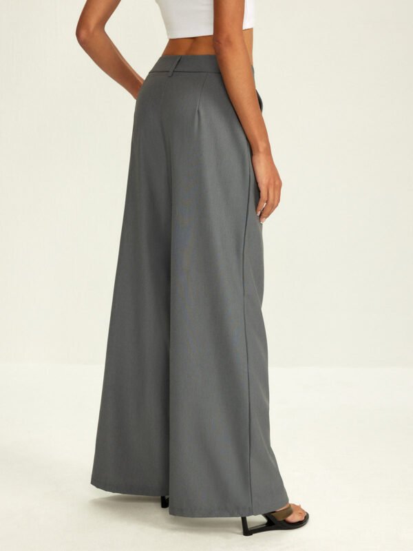 Plain Pockets Suit Wide Leg Pants - Image 6