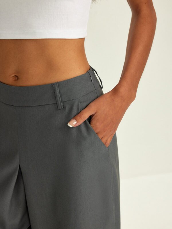 Plain Pockets Suit Wide Leg Pants - Image 5