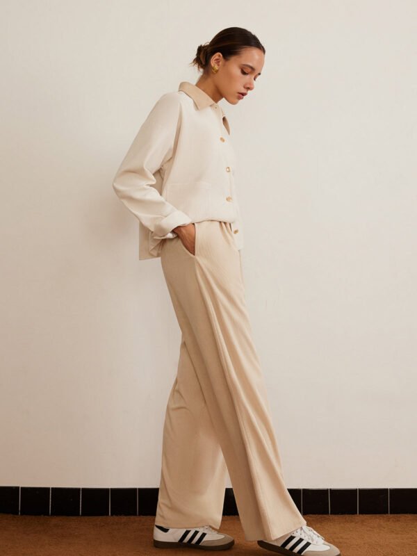 Corduroy High-Waist Wide Leg Pants - Image 4