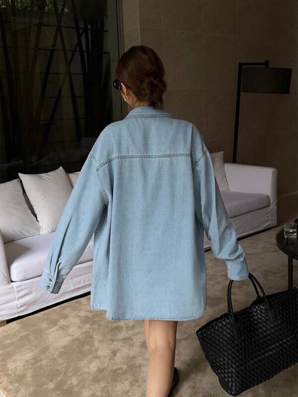 Lapel Pockets Denim Jacket - Image 4