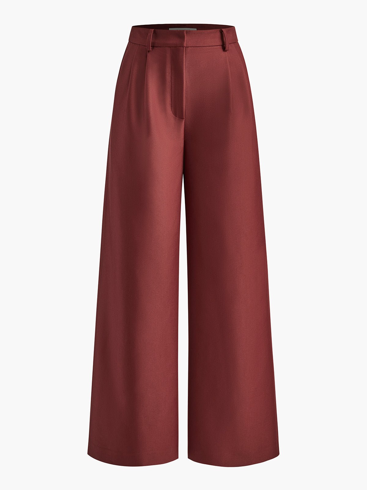Solid Wide Leg Pants Without Belt - Image 11