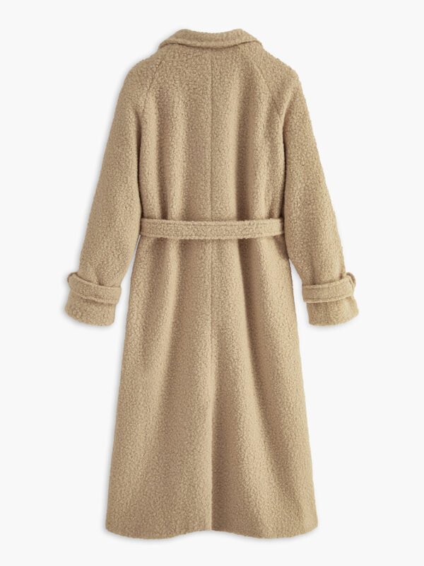 Buckle Belted Long Faux Fur Coat - Image 3
