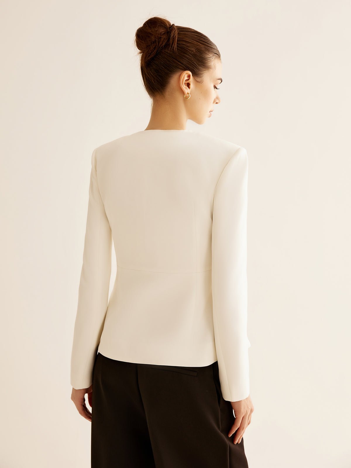Deep V-Neck Button Slim Blazer - Image 6
