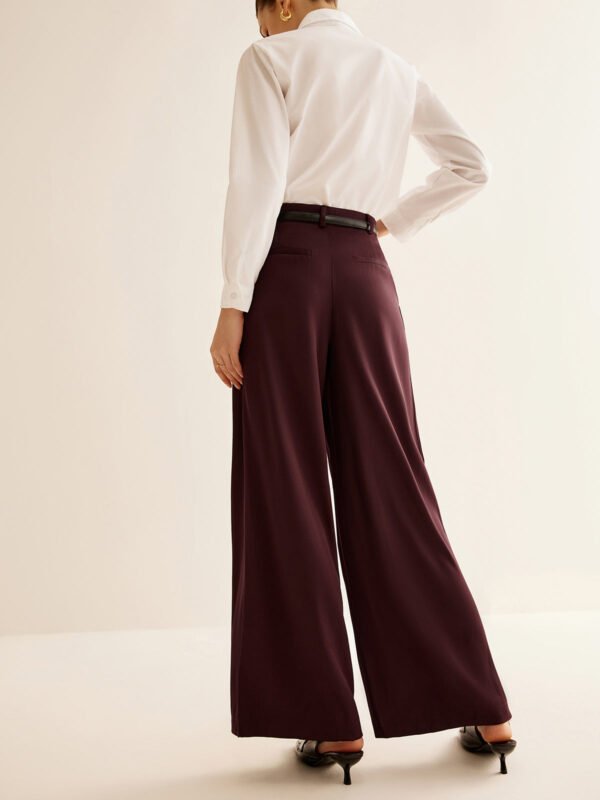Pleated Wide Leg Pants Without Belt - Image 5