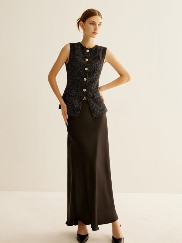 Elegant Breasted Piping Split Vest - Image 9