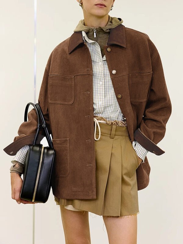 Vintage Corduroy Cargo Polo Jacket - Image 5