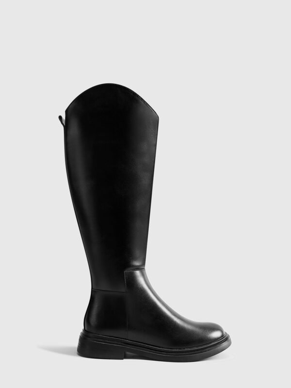 Rounded Toe Knee High Boots - Image 4