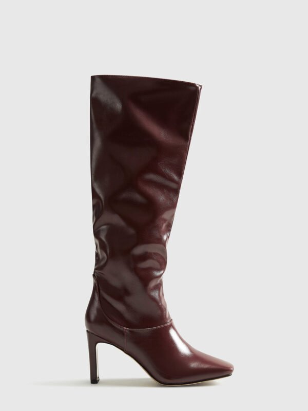High-Heel Square Toe Knee-High Boots - Image 2