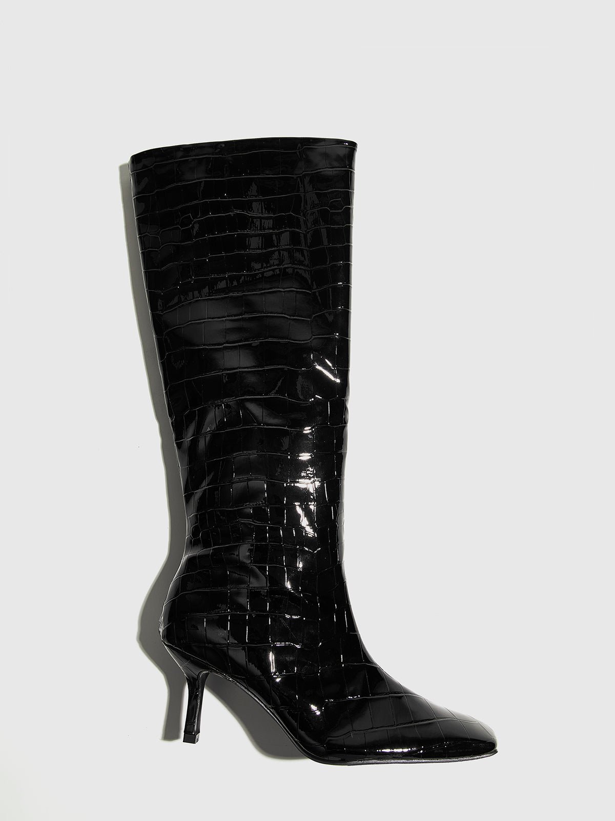 Crocodile Pattern Knee High Boots - Image 6