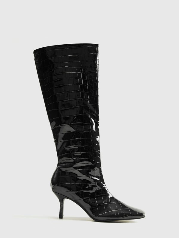Crocodile Pattern Knee High Boots - Image 3