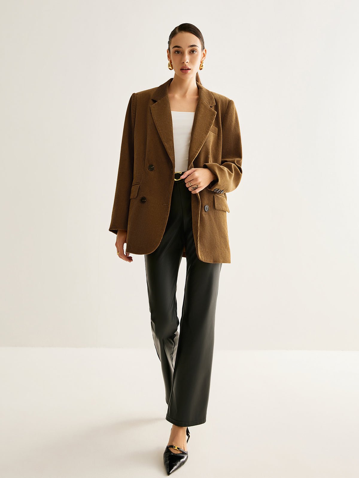 Cotton Corduroy Button Blazer - Image 6