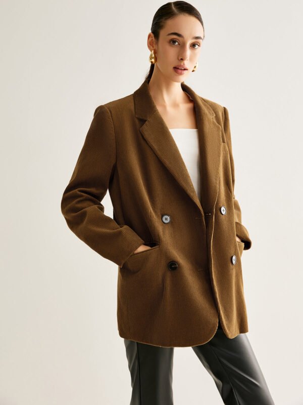 Cotton Corduroy Button Blazer - Image 3
