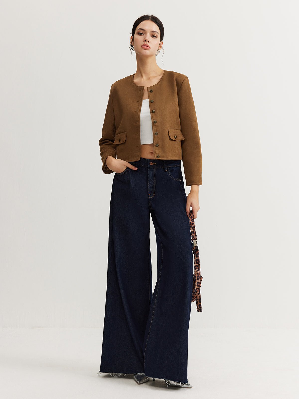 Leisure Button Suede Trench Coat - Image 3