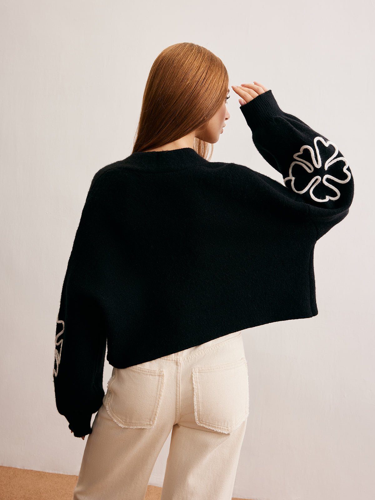 Knit-Floral Short Outerwear - Image 6