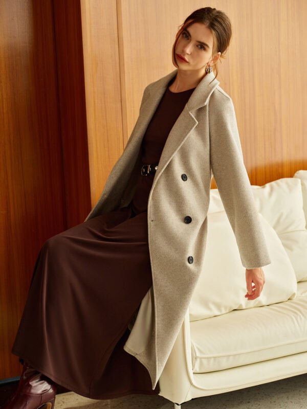 Elegant Belted Long Winter Coat - Image 2