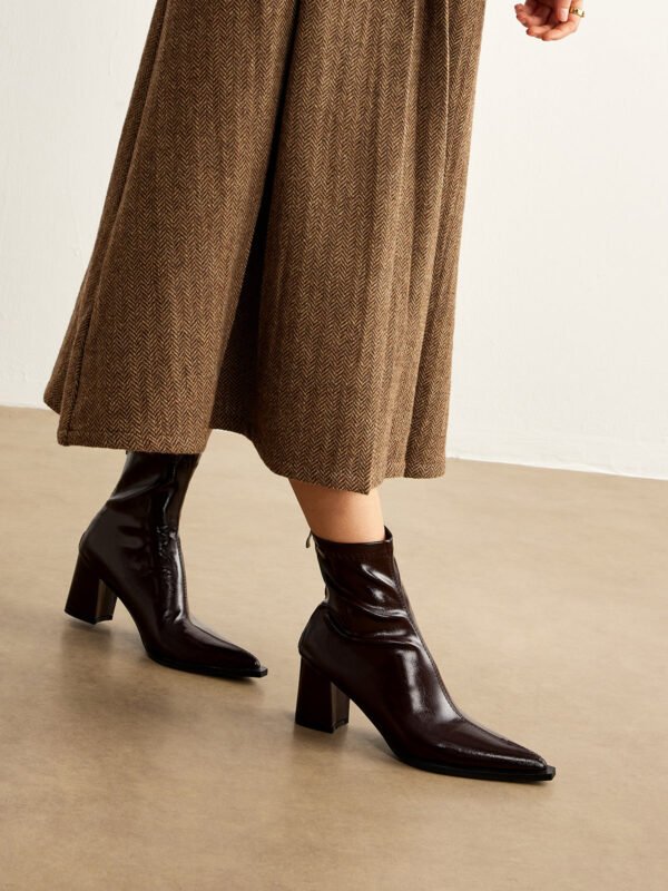 Thick Heel Zipper Ankle Boots - Image 2