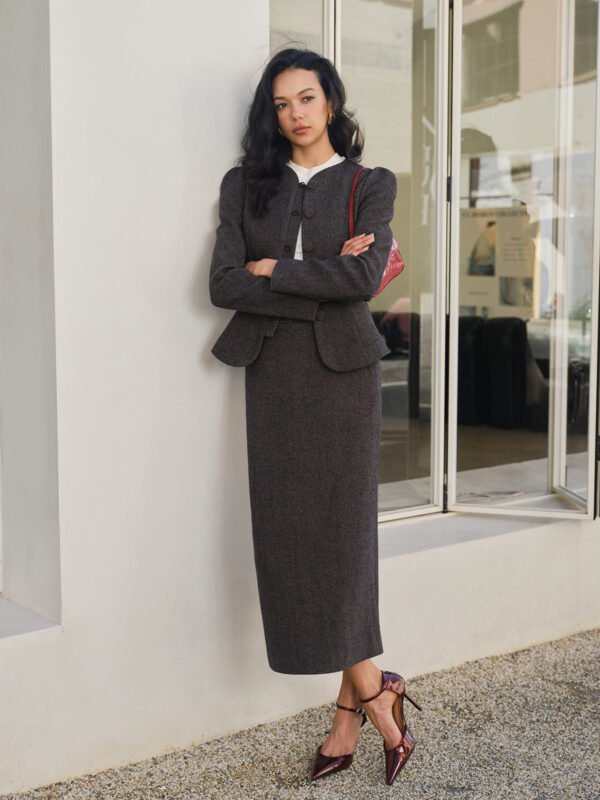 Chevron Button Slim Blazer - Image 6