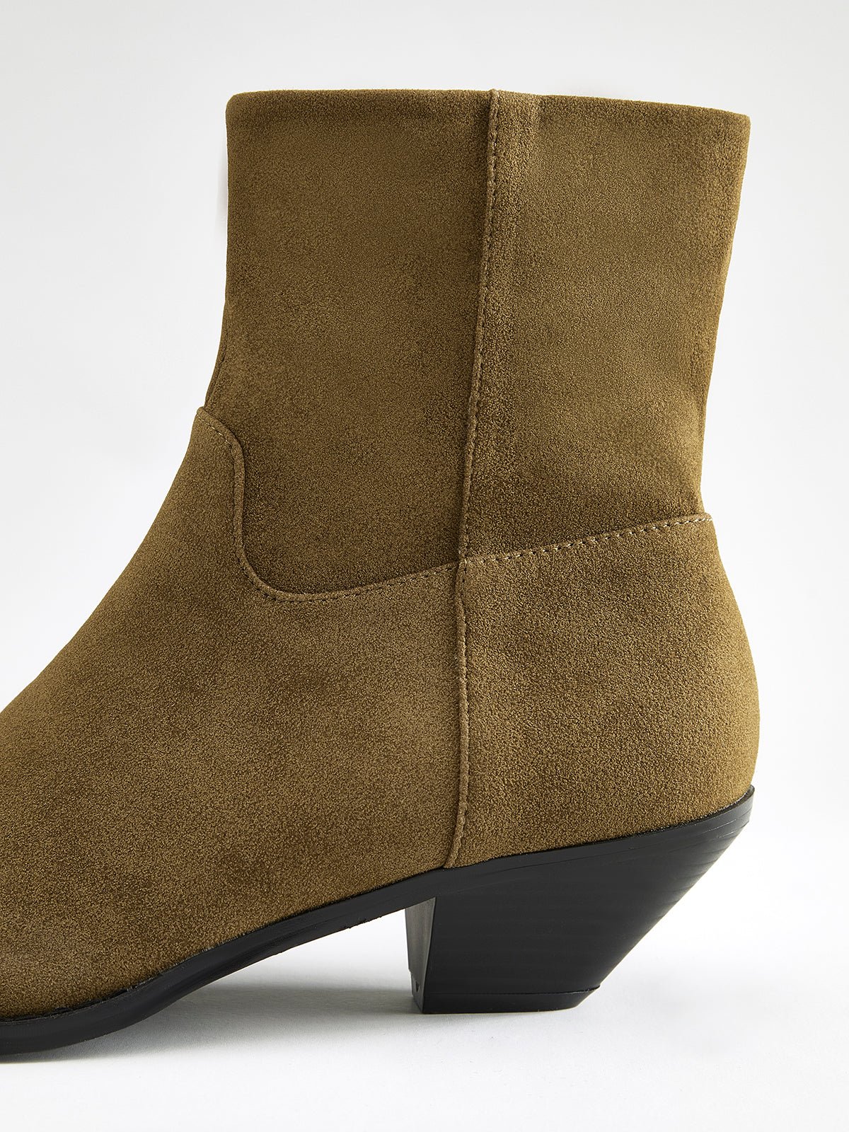Block Heel Western Zip Ankle Boots - Image 4