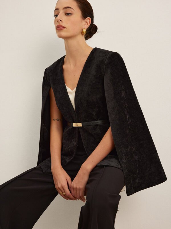 Velvet Belted Cloak - Image 5