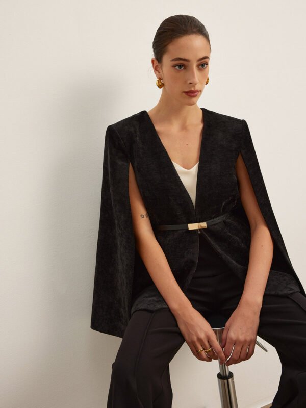 Velvet Belted Cloak - Image 6