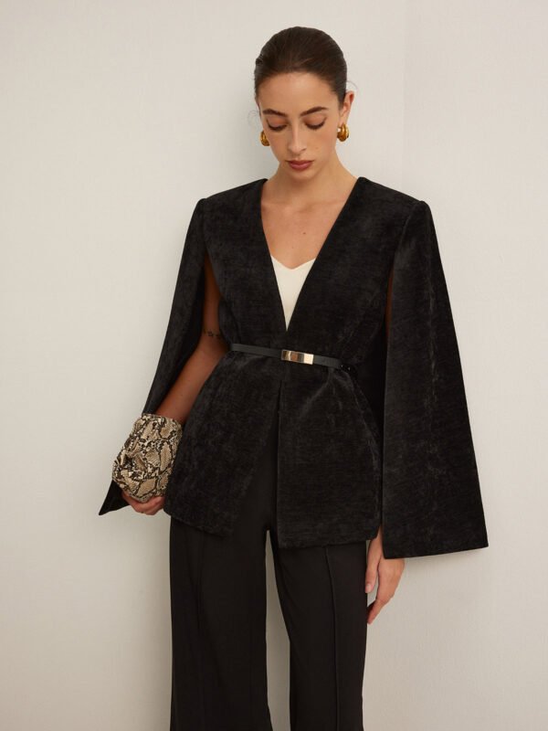 Velvet Belted Cloak - Image 3