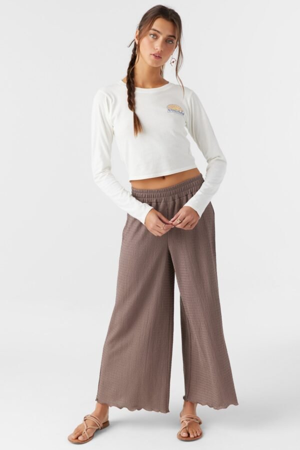 TEXTURED KNIT PULL-ON CROPPED PANTS - Image 3