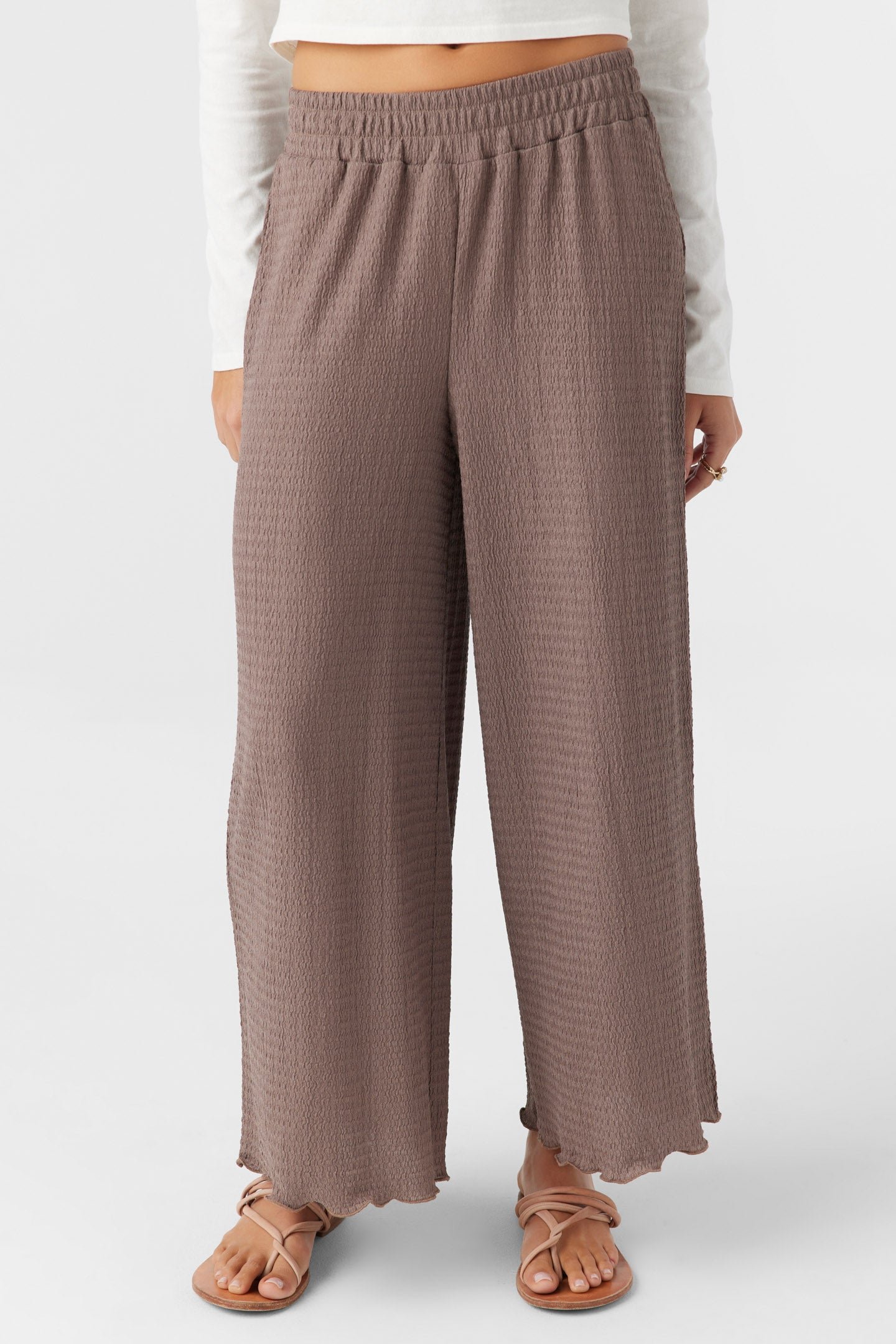 TEXTURED KNIT PULL-ON CROPPED PANTS - Image 4