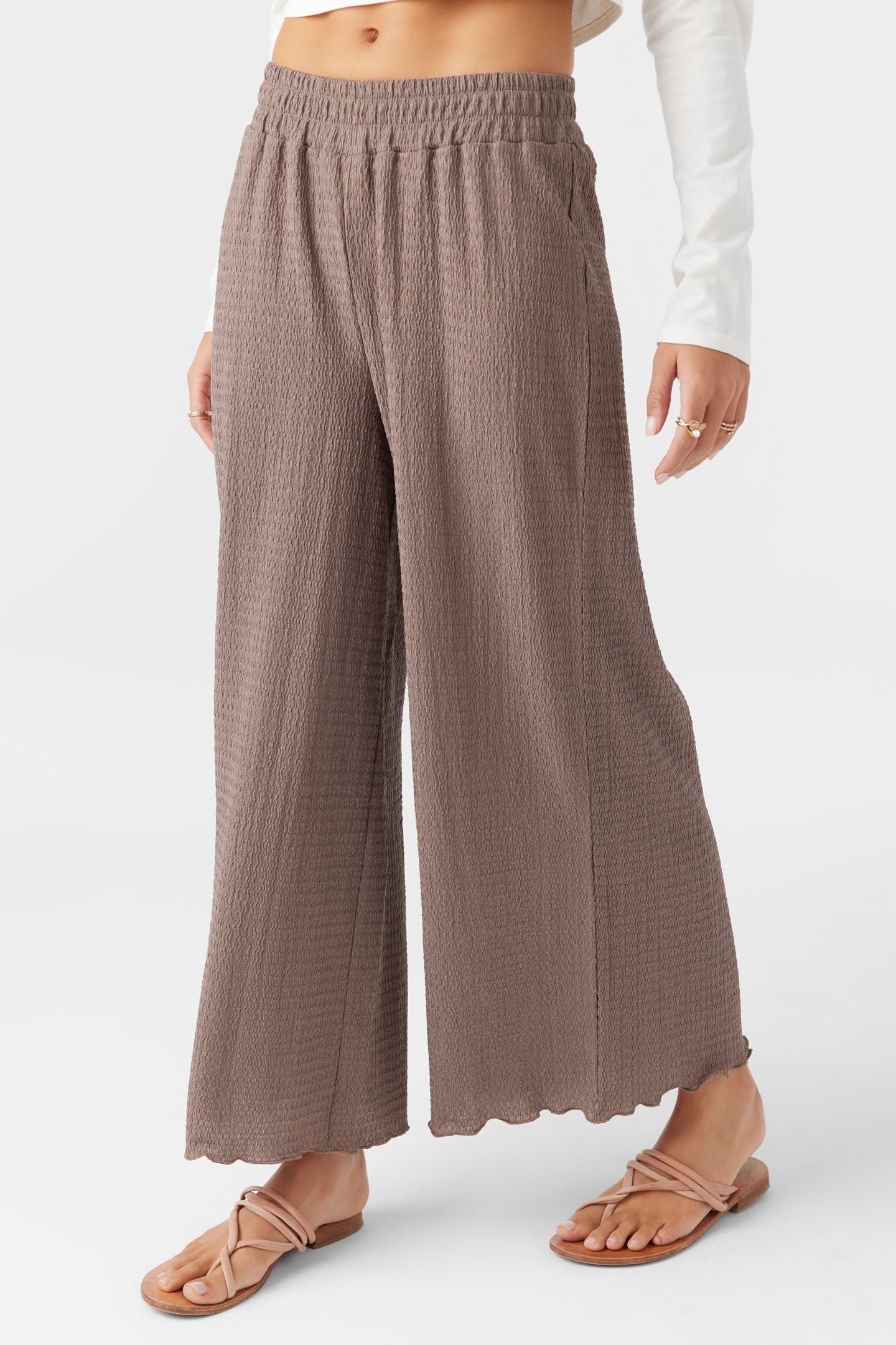 TEXTURED KNIT PULL-ON CROPPED PANTS - Image 5