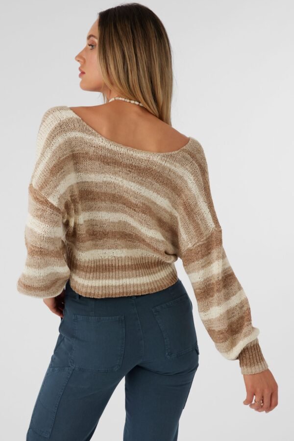 STRIPE TWIST FRONT TWO-WAY SWEATER - Image 2