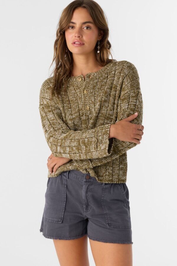 HENLEY LONG SLEEVE SWEATER