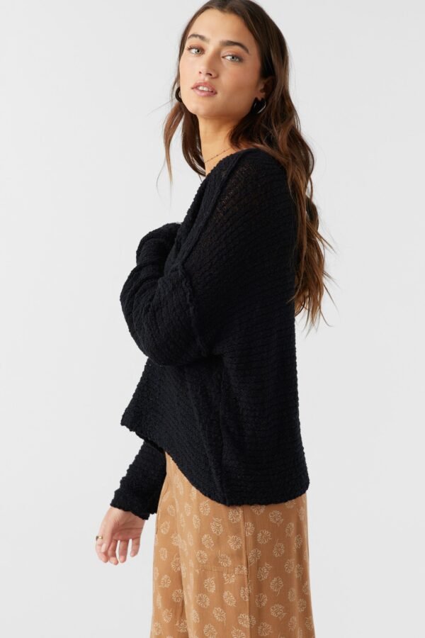 COTTON SLUB V-NECK SWEATER - Image 4