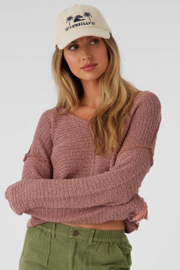 COTTON SLUB V-NECK SWEATER - Image 5