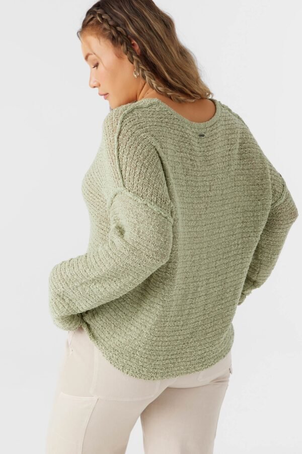 COTTON SLUB V-NECK SWEATER - Image 2