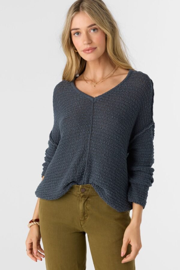 COTTON SLUB V-NECK SWEATER - Image 7