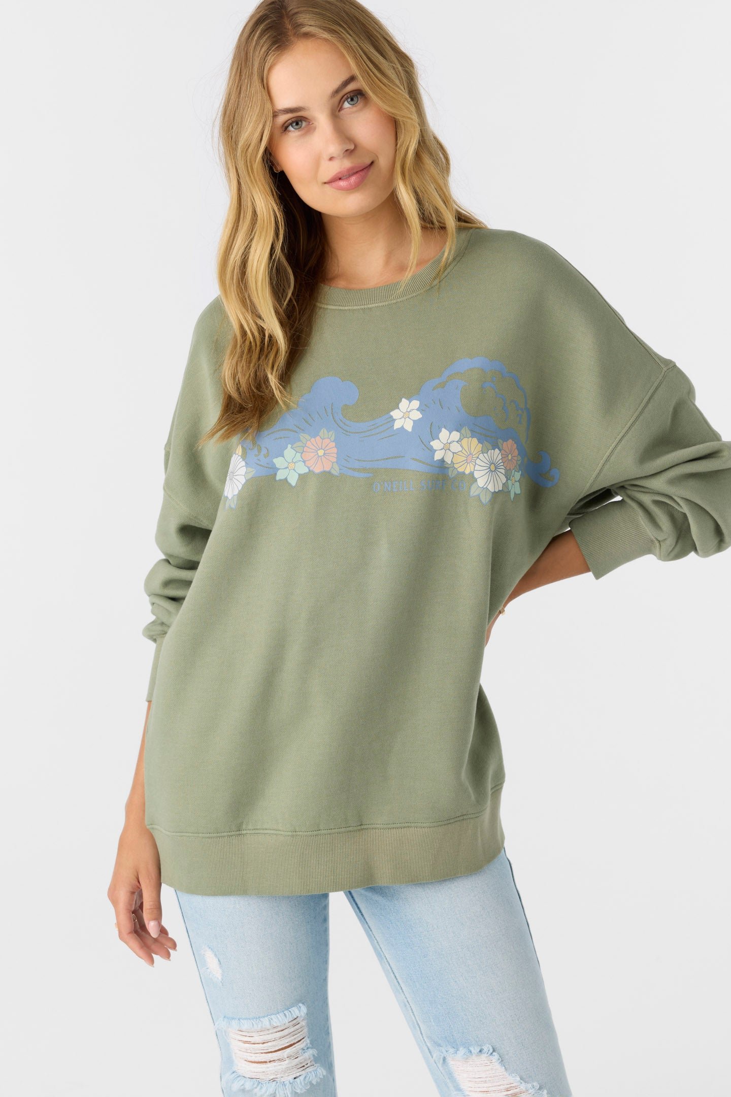 CREWNECK OVERSIZED-FIT FLEECE PULLOVER