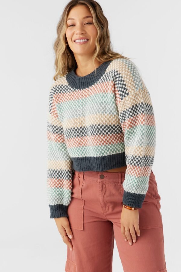 CROPPED STRIPE SWEATER - Image 3