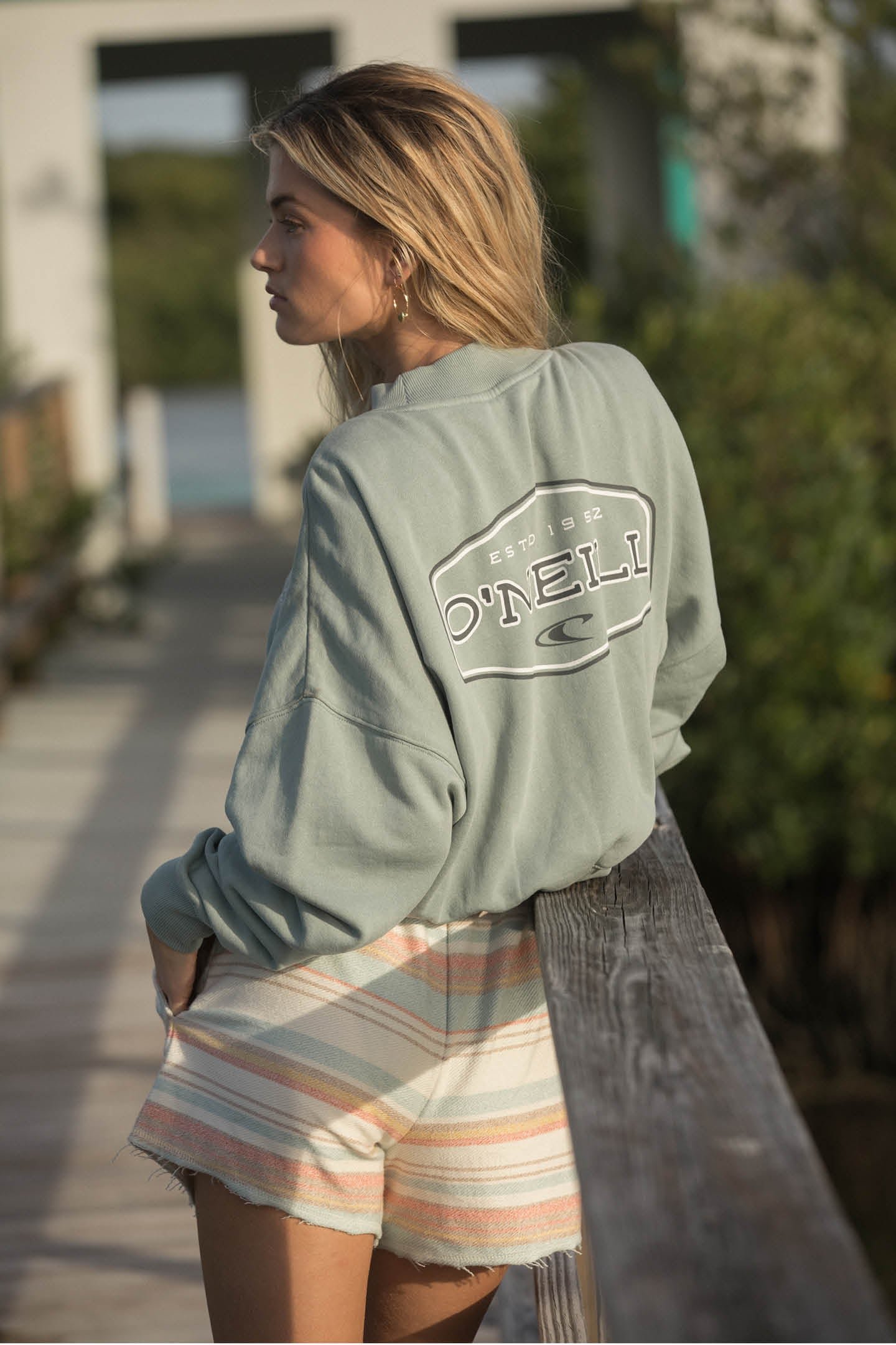 CREW NECK CROPPED FLEECE