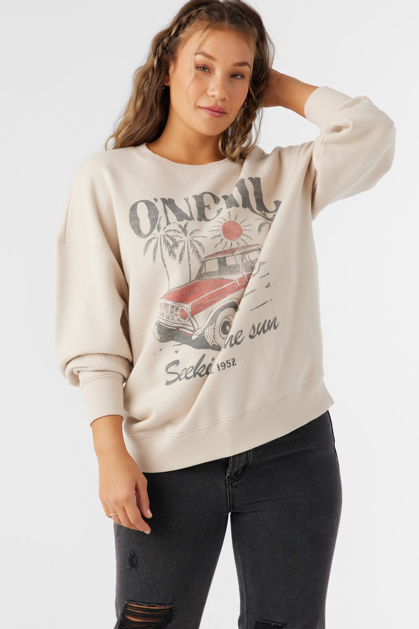 CREWNECK OVERSIZED-FIT FLEECE PULLOVER