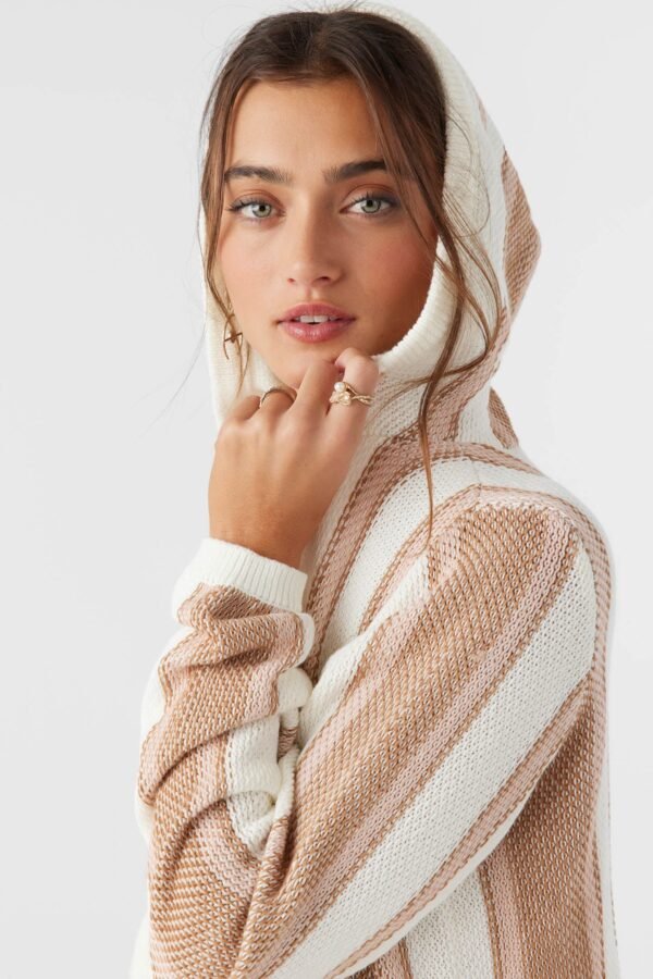 V-NECK HOODED SWEATER - Image 5