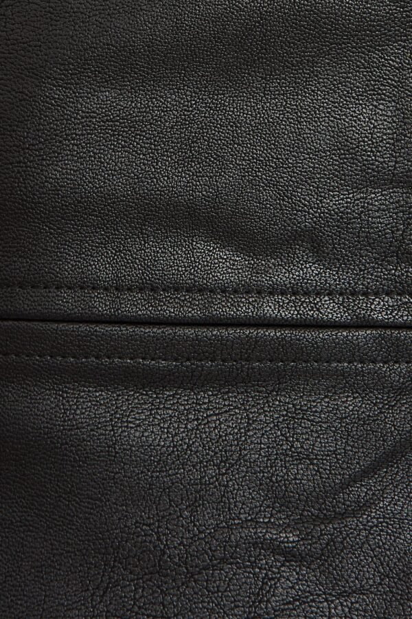 Leatherette Mini Skirt in Black - Image 6
