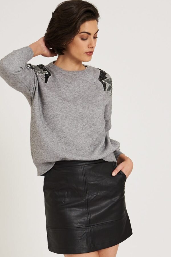Leatherette Mini Skirt in Black - Image 7