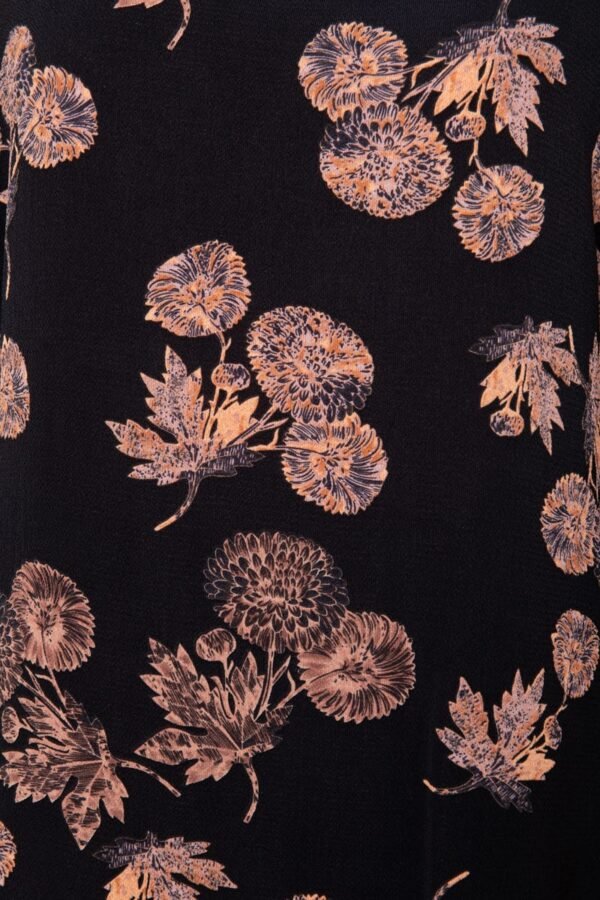Top in Charcoal with Apricot Floral - Image 7